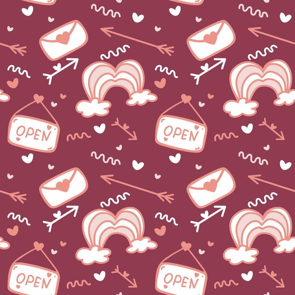 Pink pattern for Valentine's Day and wedding decoration vector