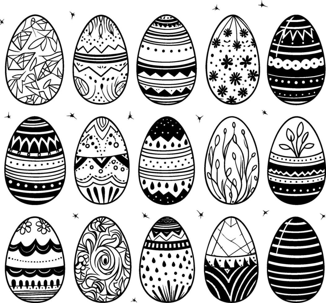 Easter eggs vector icons for holiday spring, seasonal traditional christianity illustration. AI generated illustration.