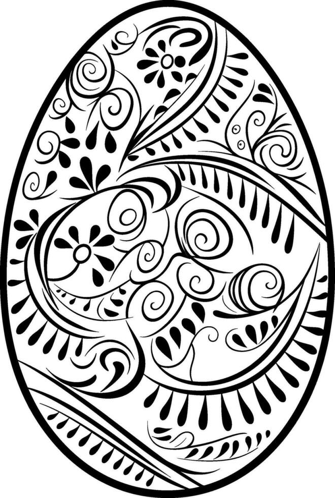 Easter egg solid icon, religion holiday elements, egg with lines, a filled pattern on a white background, eps 10. AI generated illustration. vector