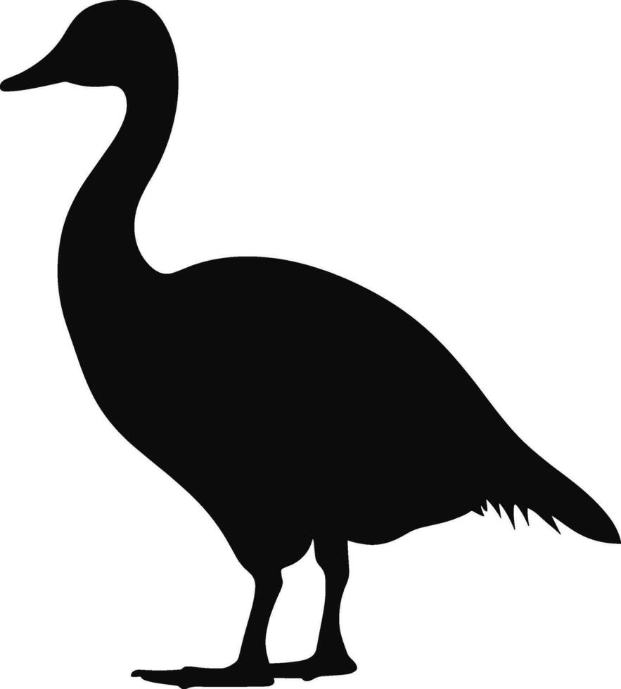 Goose silhouette. Bird element illustration in simple flat style isolated on white background. Vector symbol design from farm collection. AI generated illustration.