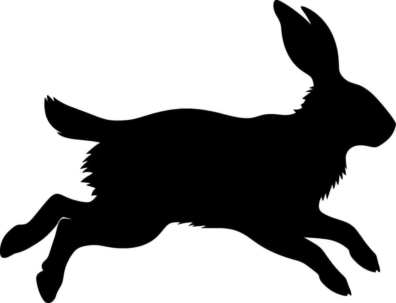 Rabbit running silhouette, hare silhouettefor cutting, symbol of Christmas according to the Chinese calendar. AI generated illustration. vector