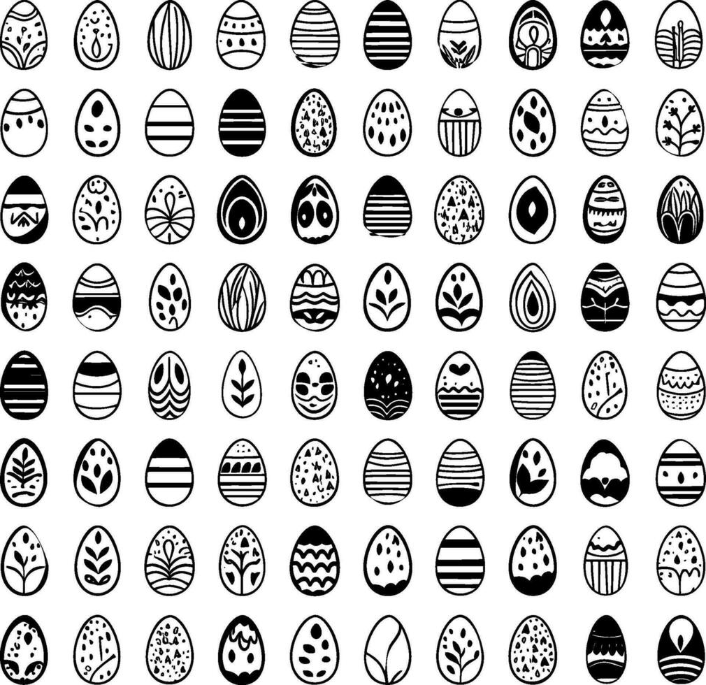 Easter eggs vector icons for holiday spring, seasonal traditional christianity illustration. AI generated illustration.
