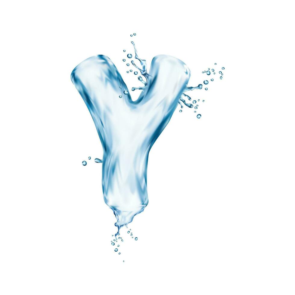 realista agua fuente, letra y tipo, líquido agua vector