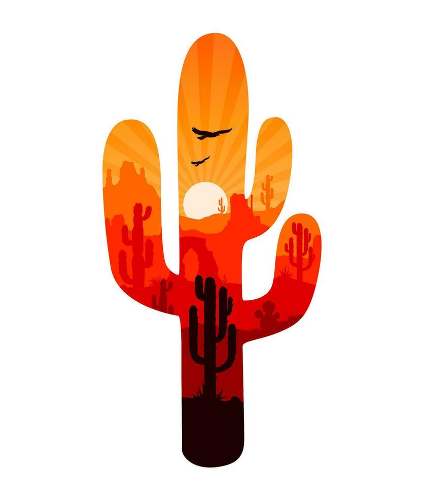 mexicano Desierto paisaje forma de cactus suculento vector