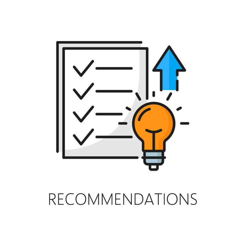 Recommendations web audit color thin line icon vector