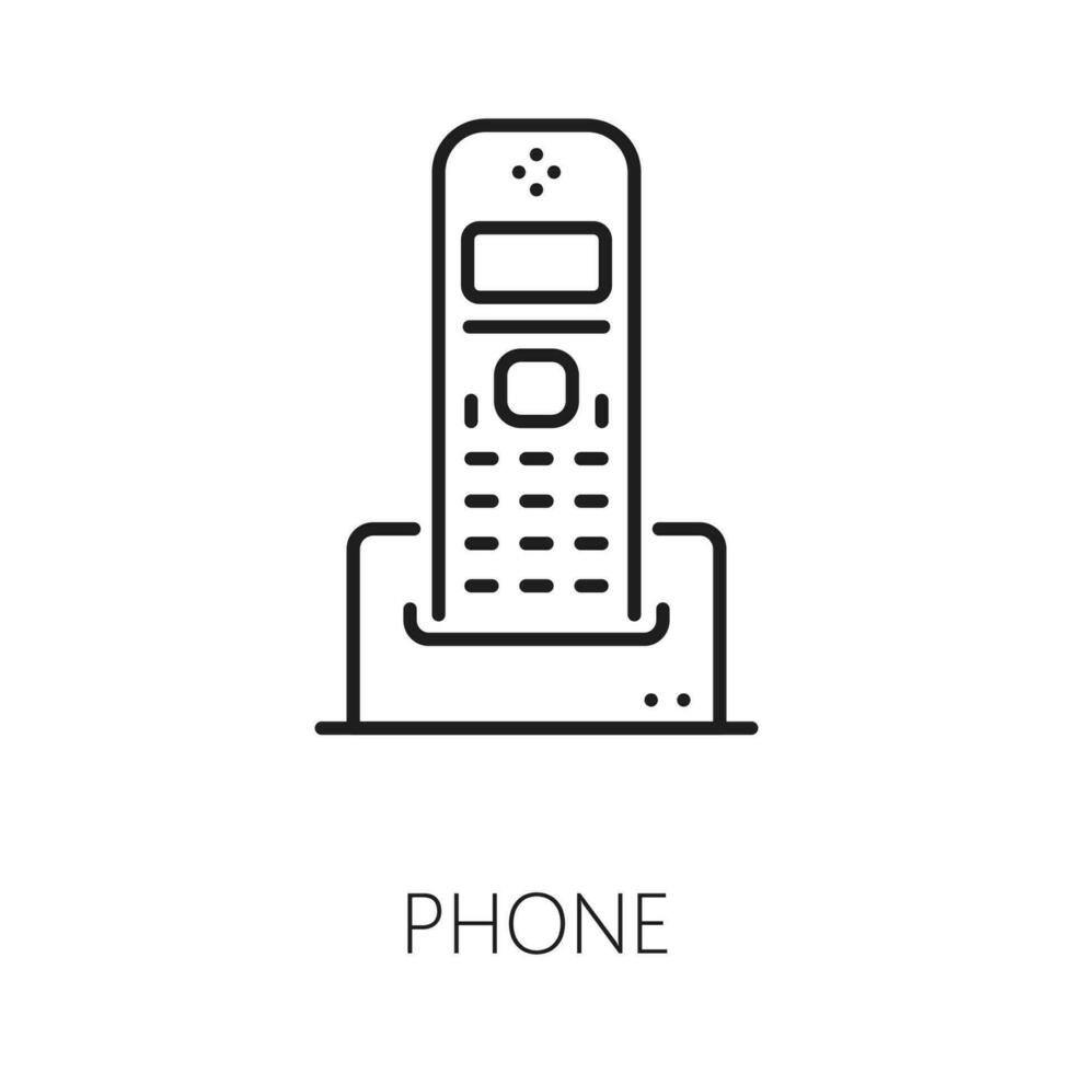 Wake up call or room service thin line icon vector