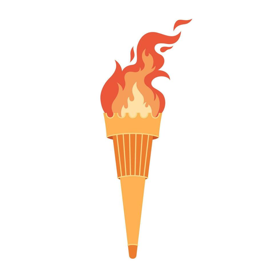 antorcha con fuego. símbolo de olímpico juegos y deporte competiciones vector