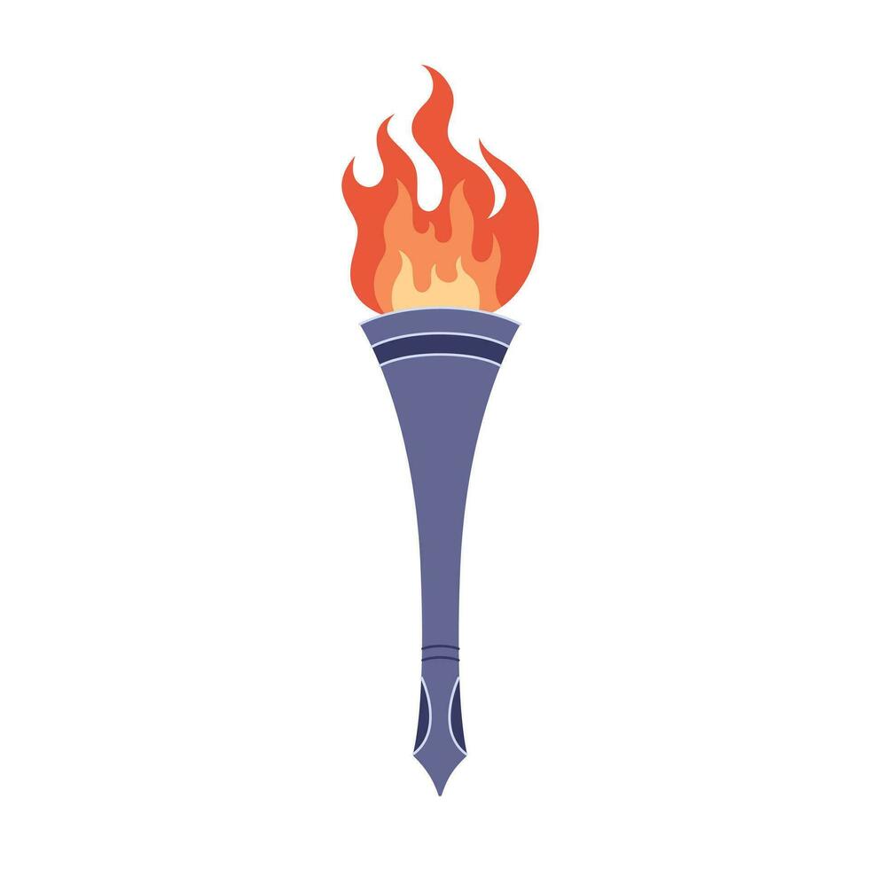 Torch with flame. Symbol of Olympic games and sport competitions vector