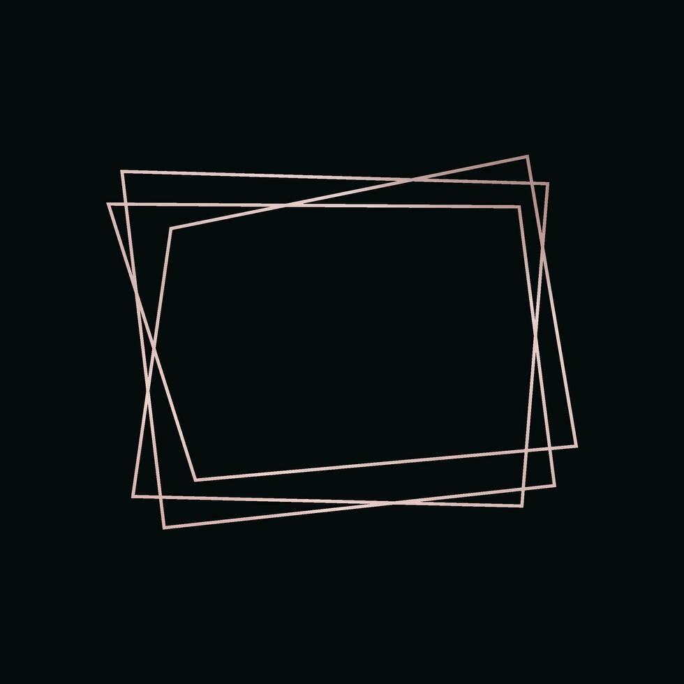 Rose gold geometric polygonal frame vector