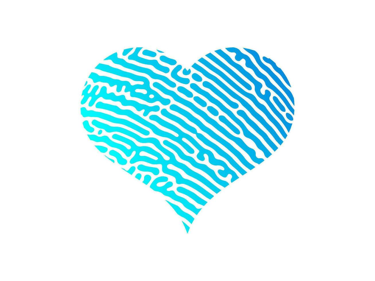 Fingerprint heart silhouette vector