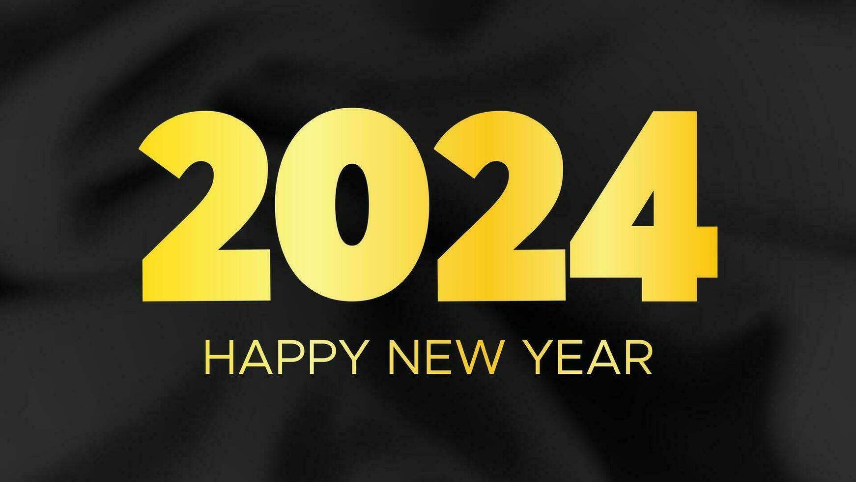 2024 Happy New Year on dark silk background vector