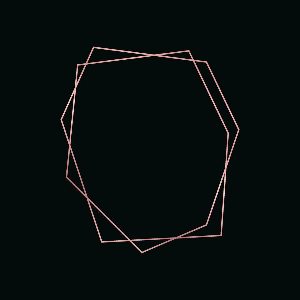 Rose gold geometric polygonal frame vector