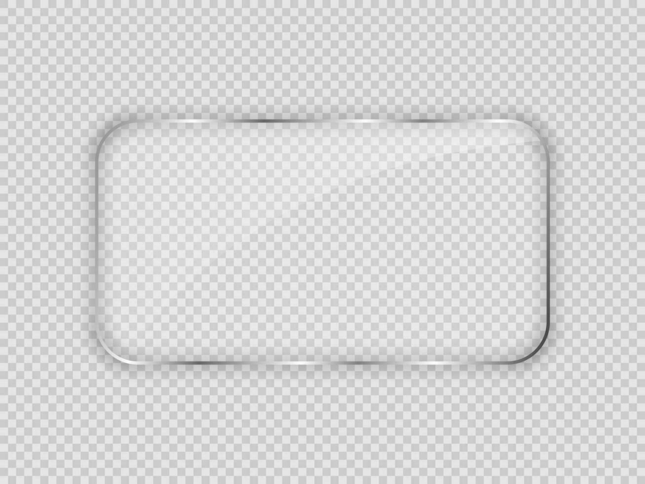 Glass plate in rounded rectangular frame vector