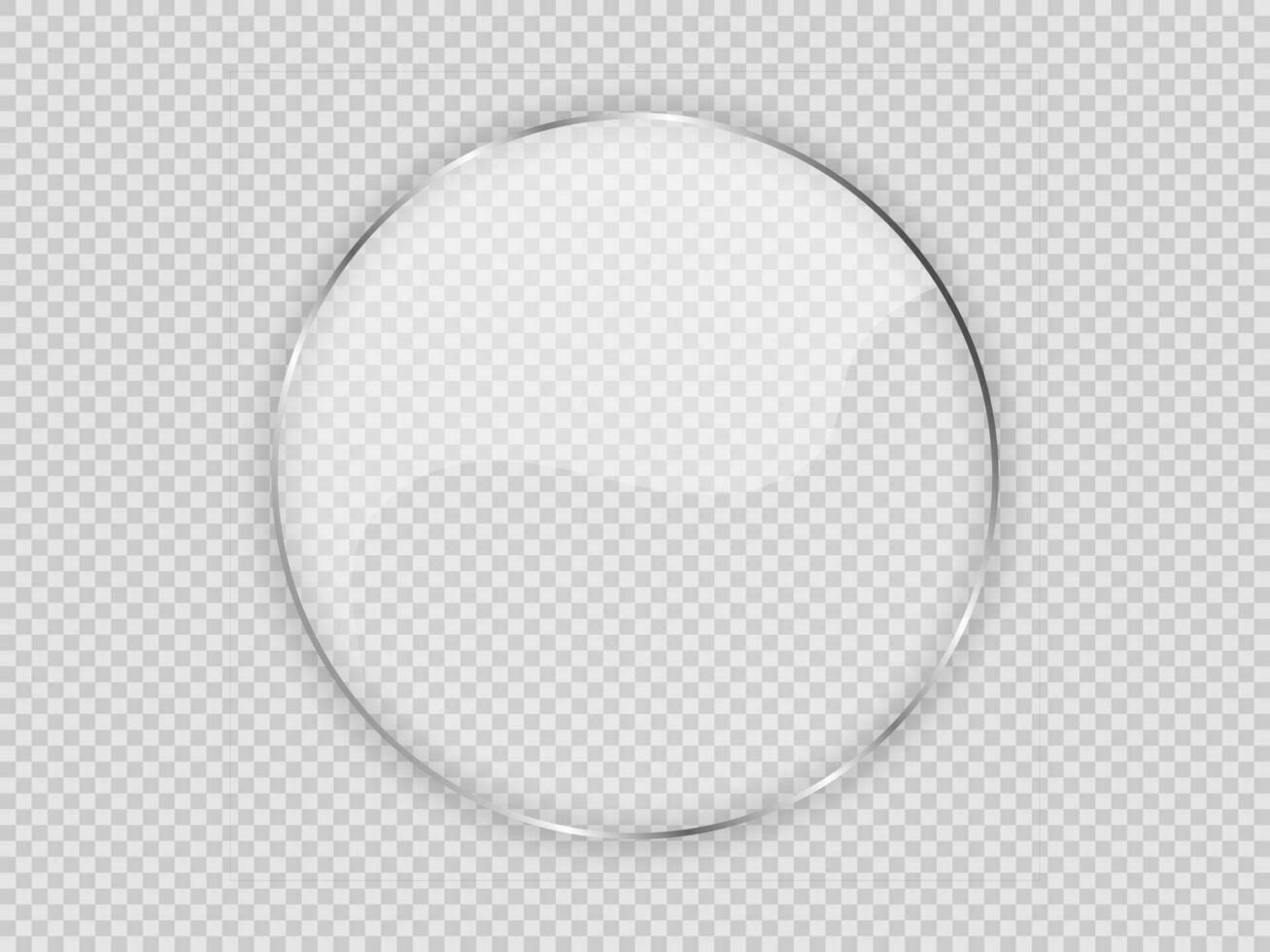 Glass plate in circle frame vector