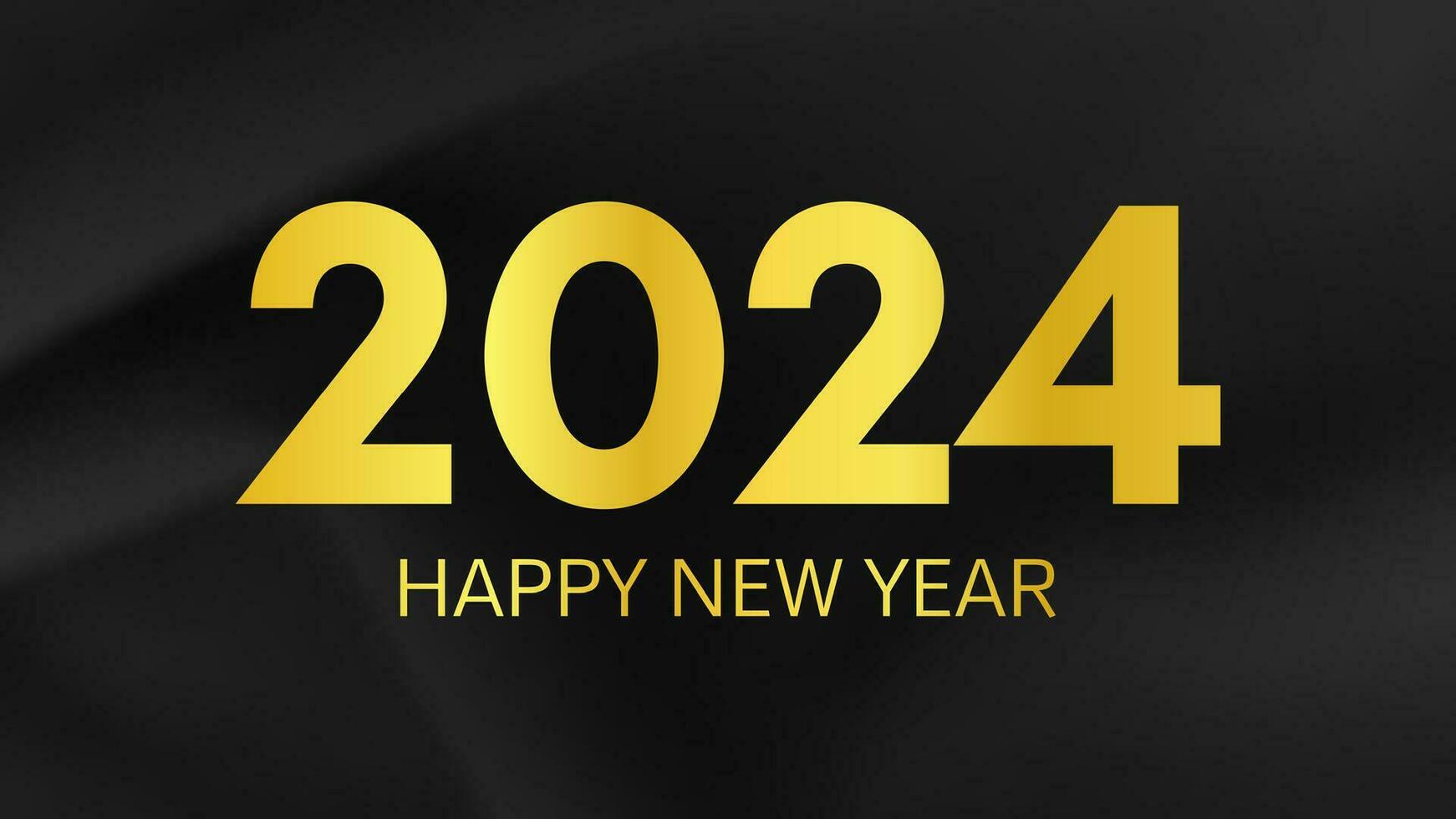 2024 Happy New Year on dark silk background vector