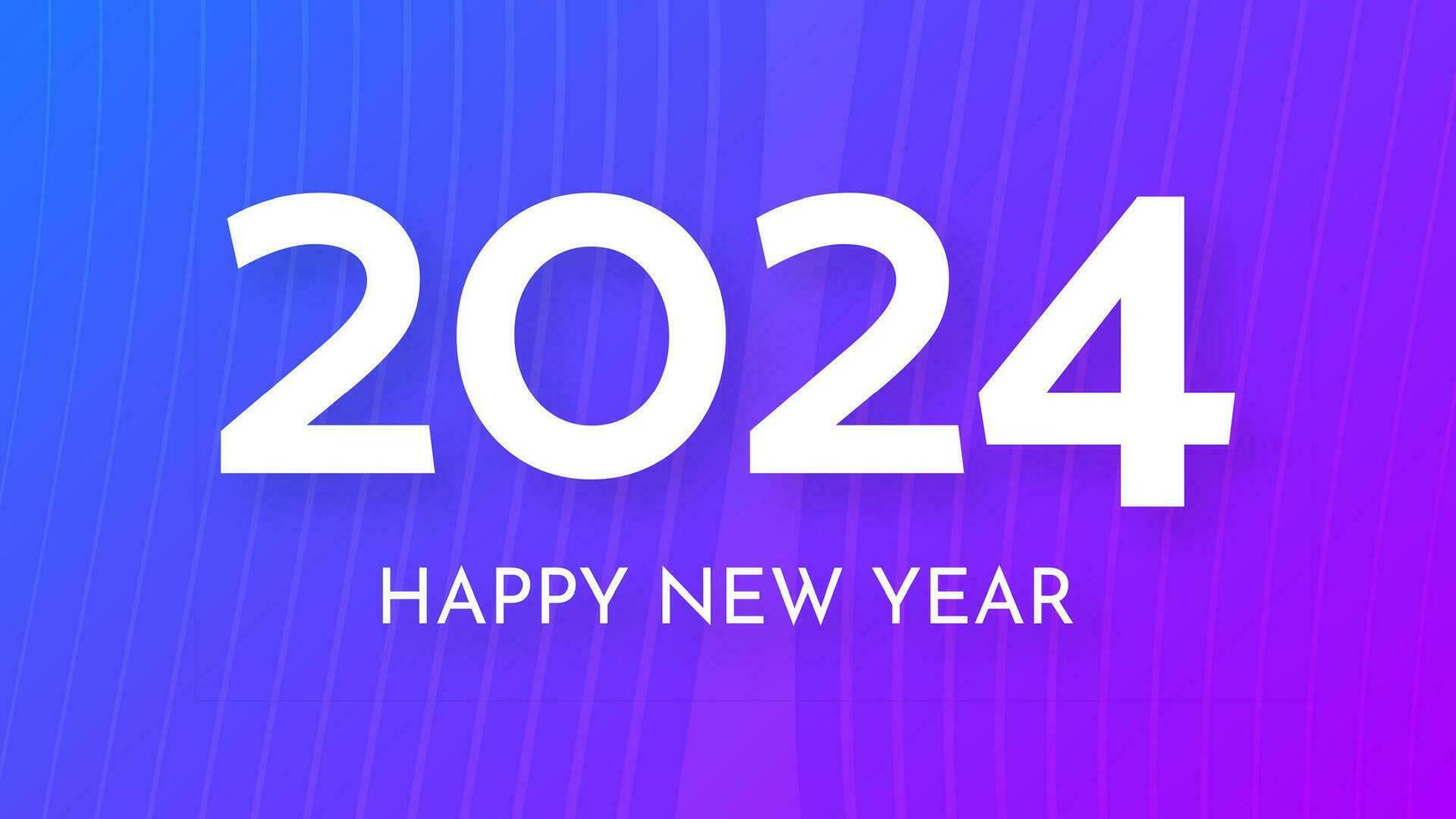 2024 Happy New Year on colorful background vector