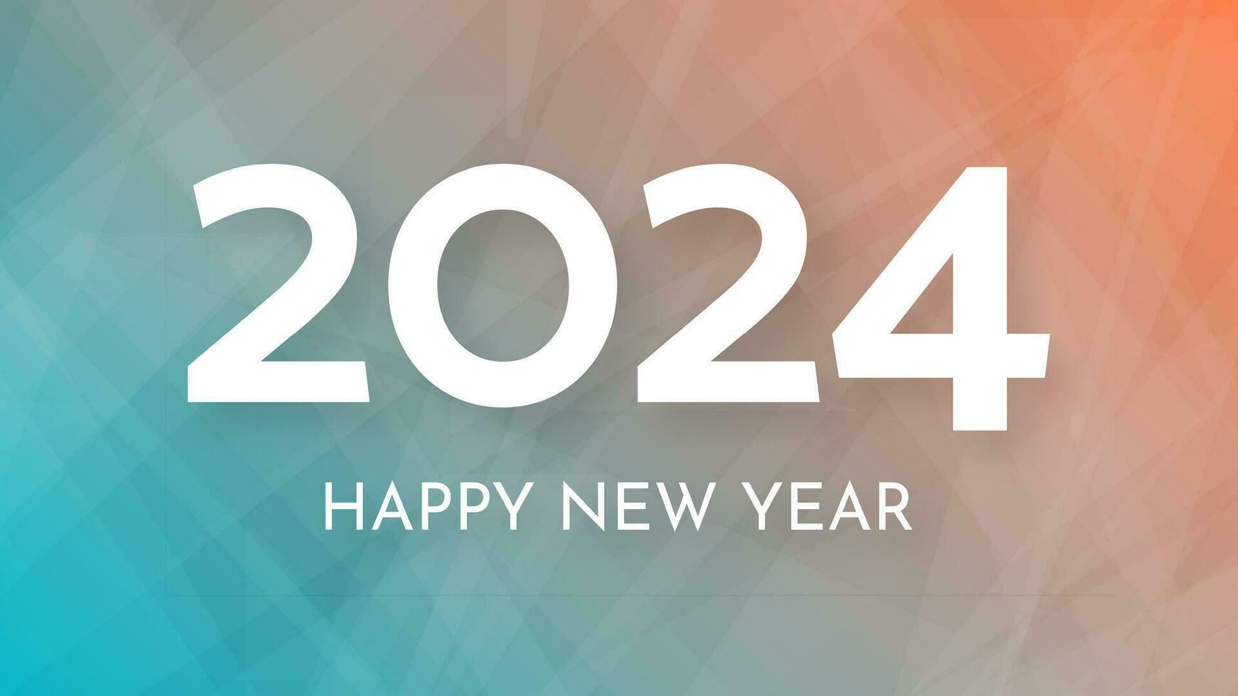 2024 Happy New Year on colorful background vector