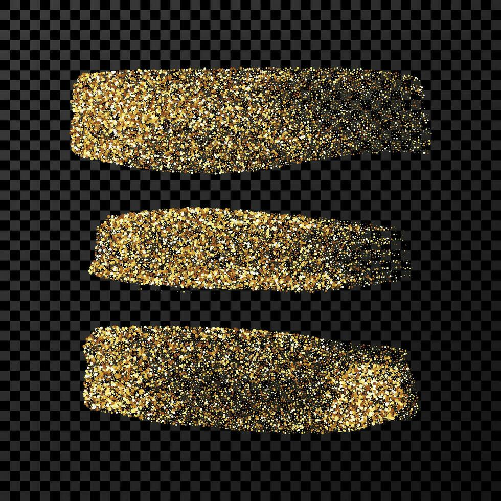 Gold grunge brush strokes vector