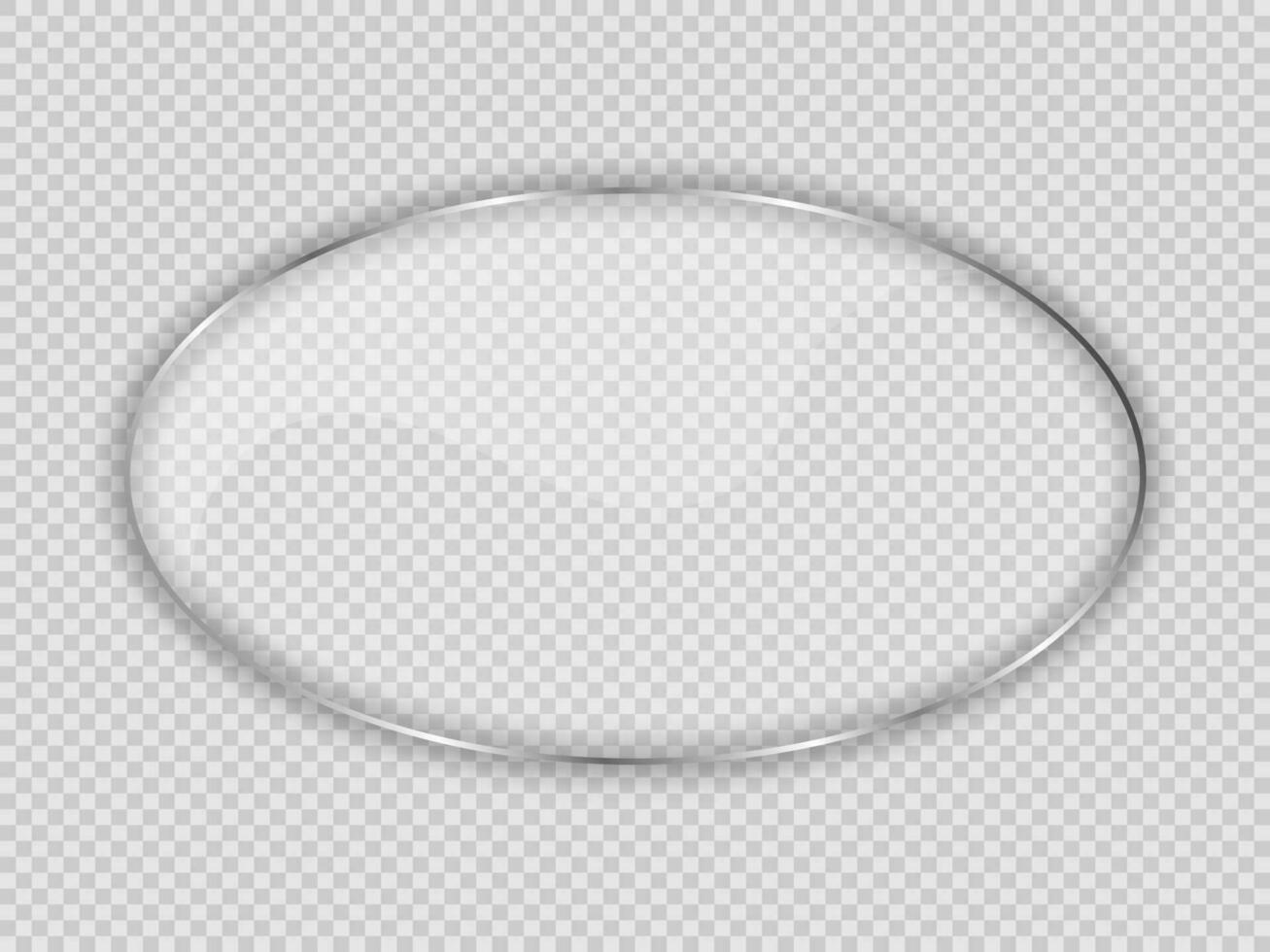 Glass plate in oval frame vector