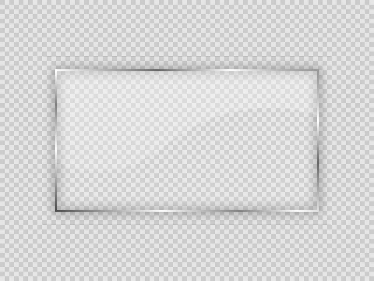 Glass plate in rectangular frame vector