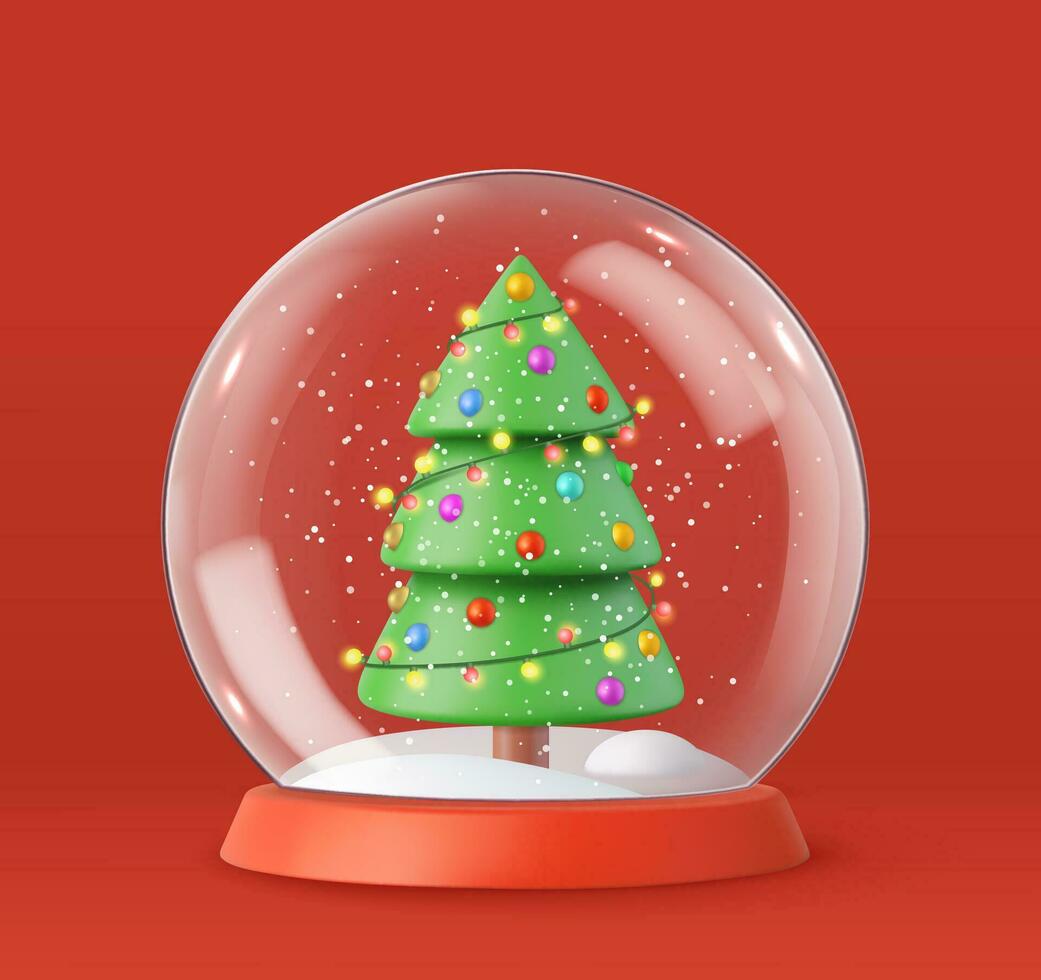 3d alegre Navidad y contento nuevo año. vector