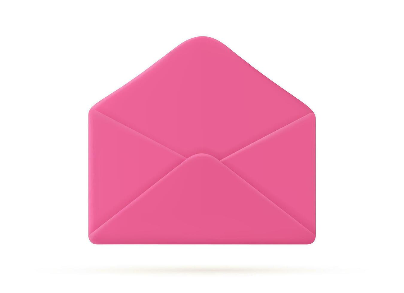 3d hacer abierto correo sobre icono aislado en blanco antecedentes. nuevo leer correo electrónico notificación. vector ilustración
