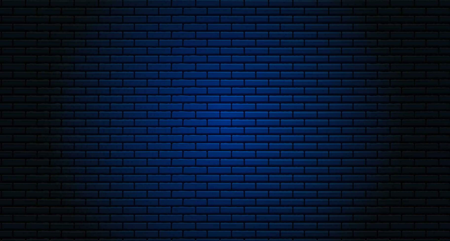 Nightly brick wall. background for neon lights. Concept dark brick wall text place, brickwork message background area. Vector illustration.