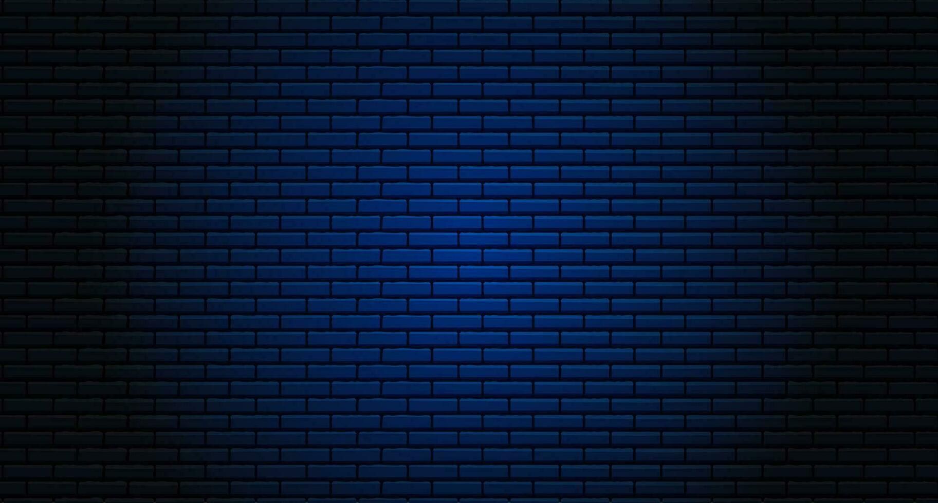 Nightly brick wall. background for neon lights. Concept dark brick wall text place, brickwork message background area. Vector illustration.
