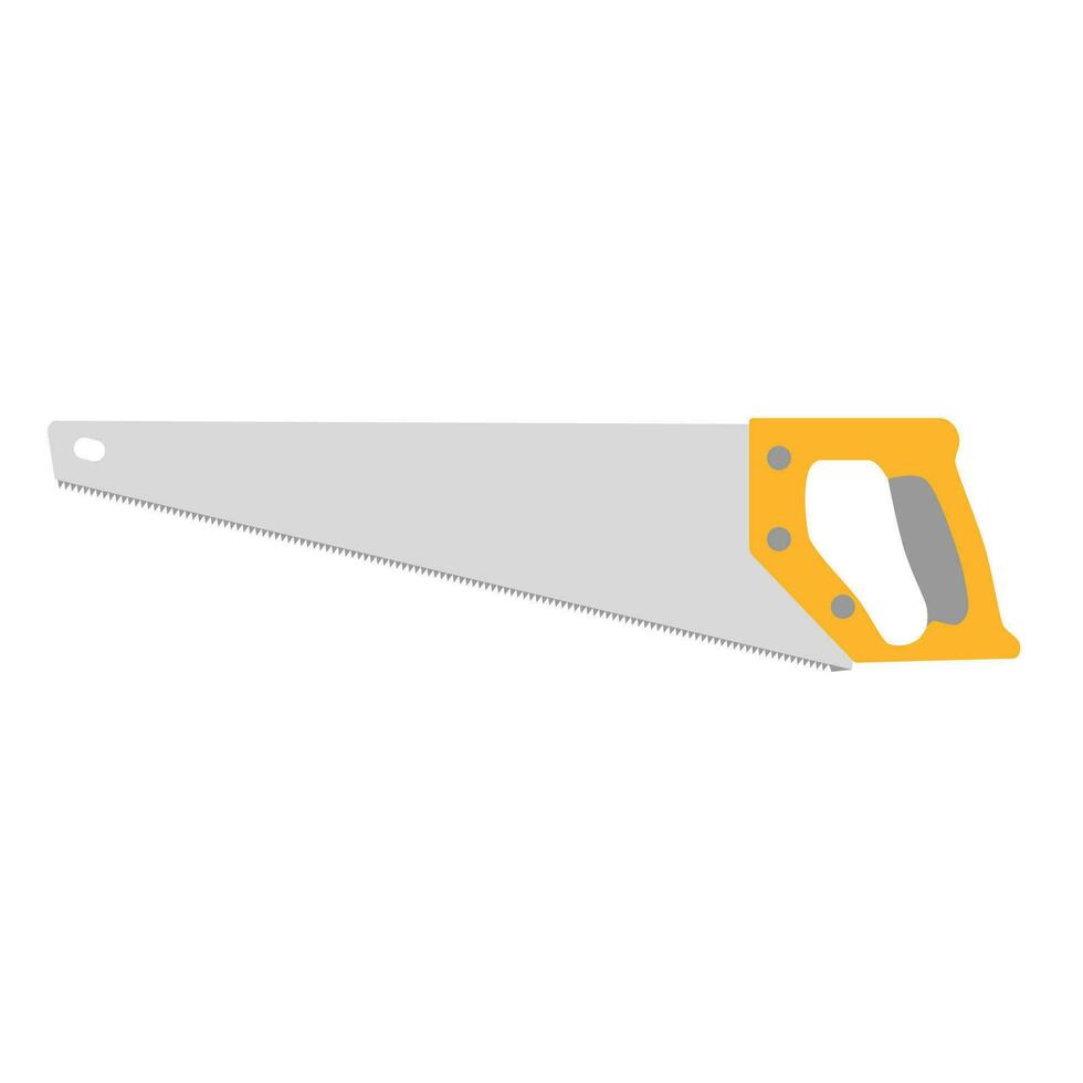 handsaw carpentry tool icon with long steel blade. Tool for cutting wood. for promo poster or banner of hardware store. vector illustration in flat design