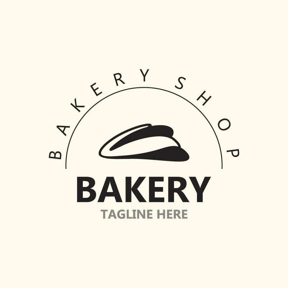 Bread Vintage style Logo Design Vector, label product Bake shop Homemade template vector