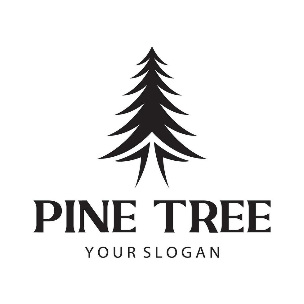 simple pine or fir tree logo,evergreen.for pine forest,adventurers,camping,nature,badges and business.vector vector