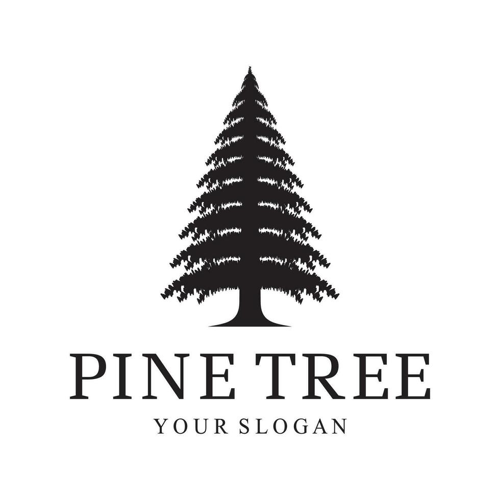 simple pine or fir tree logo,evergreen.for pine forest,adventurers,camping,nature,badges and business.vector vector