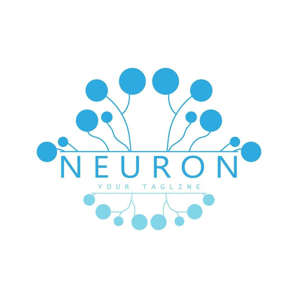 Neuron logo or nerve cell logo design,molecule logo illustration template icon with vector concept