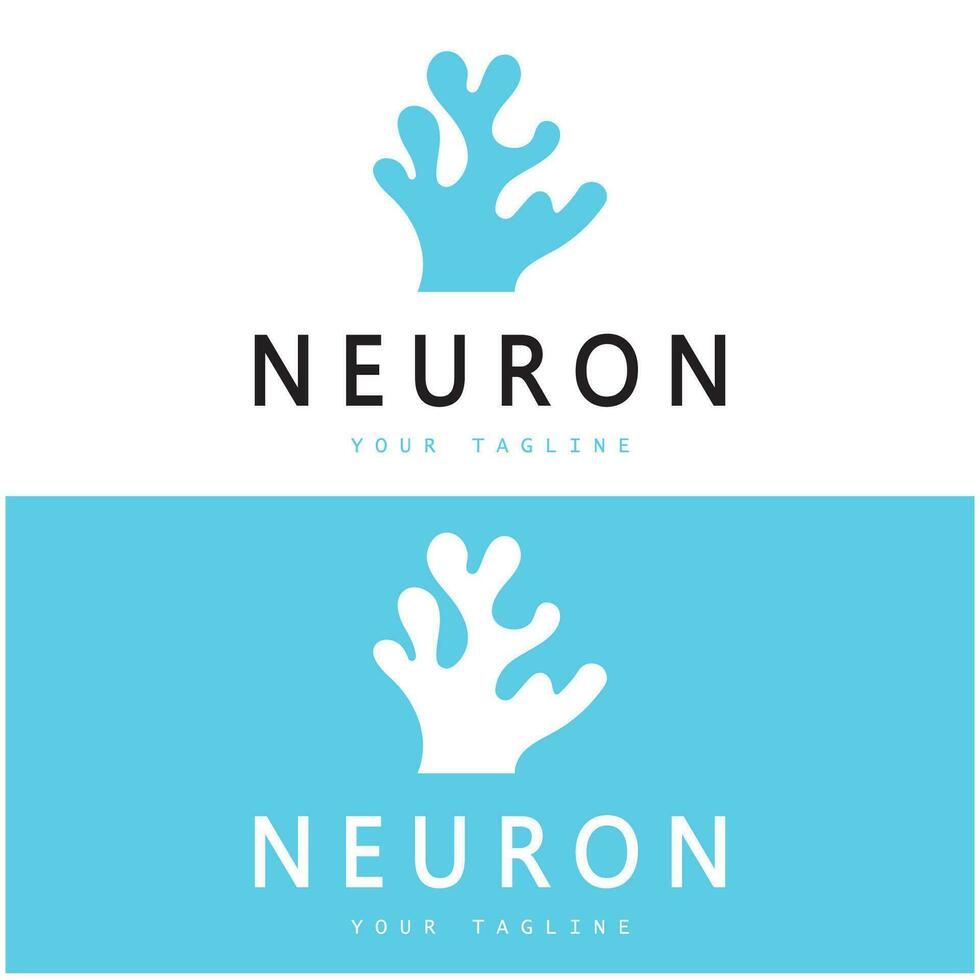Neuron logo or nerve cell logo design,molecule logo illustration template icon with vector concept
