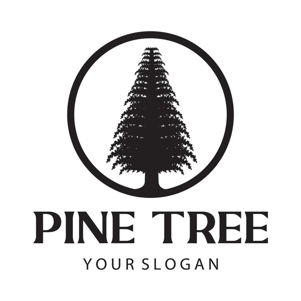 simple pine or fir tree logo,evergreen.for pine forest,adventurers,camping,nature,badges and business.vector vector