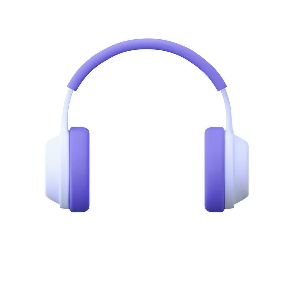 3d auriculares con dinámica para ruidoso música escuchando disfrutando audio sonido modelo icono aislado en blanco antecedentes. 3d representación. vector ilustración