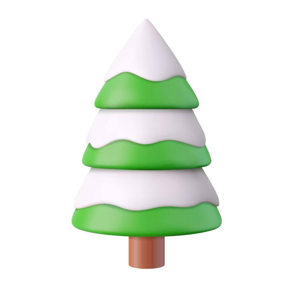 3d of Christmas trees Isolated on white background. 3d rendering. Vector illustration