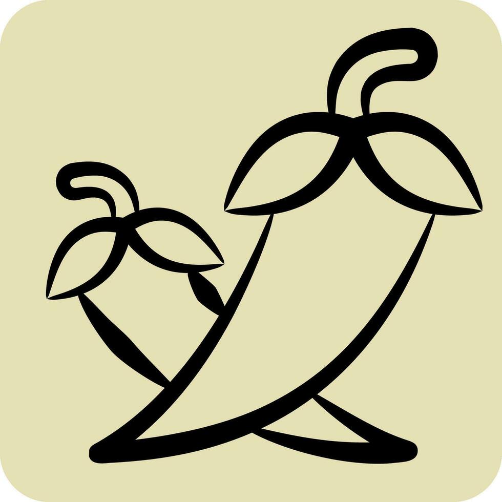 icono chile. relacionado a hierbas y especias símbolo. mano dibujado estilo. sencillo diseño editable. sencillo ilustración vector