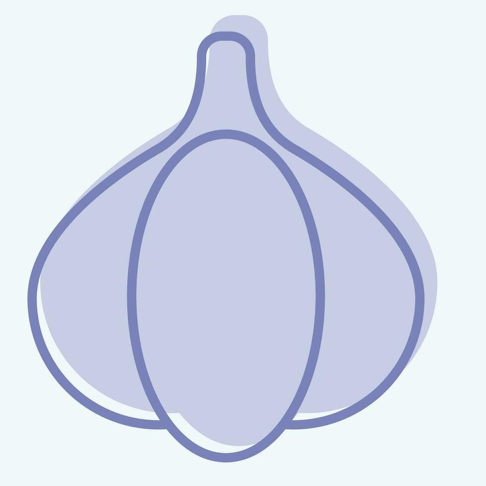 Icon Garlic. related to Herbs and Spices symbol. two tone style. simple design editable. simple illustration vector