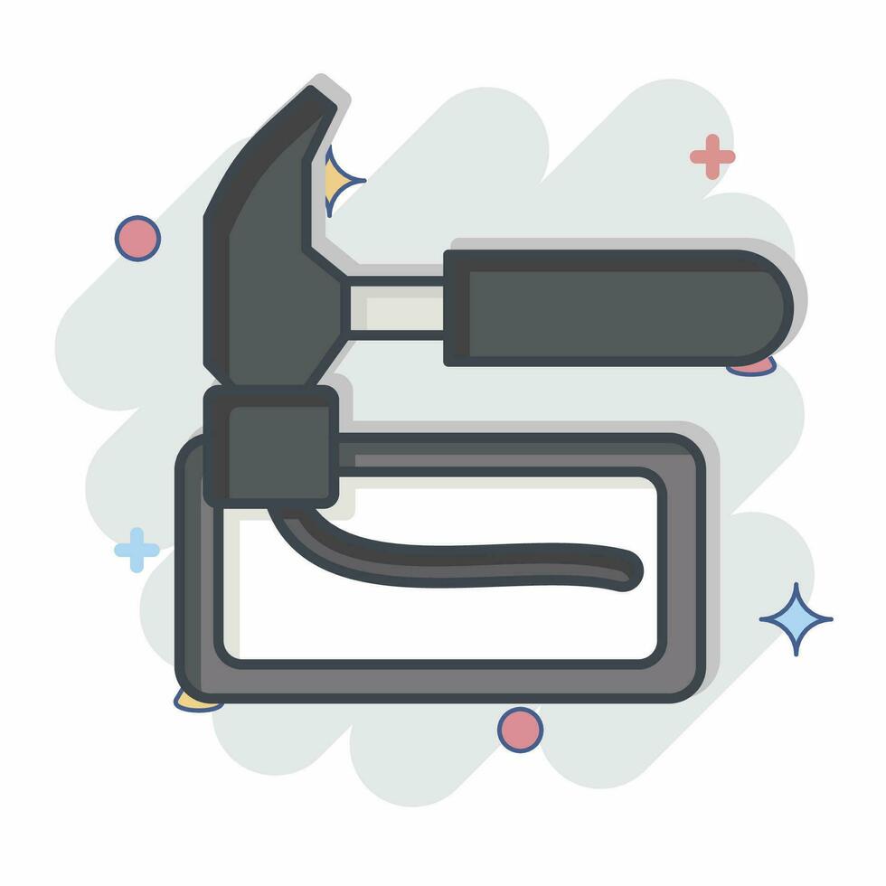 Icon Brick Hammer. related to Construction symbol. comic style. simple design editable. simple illustration vector