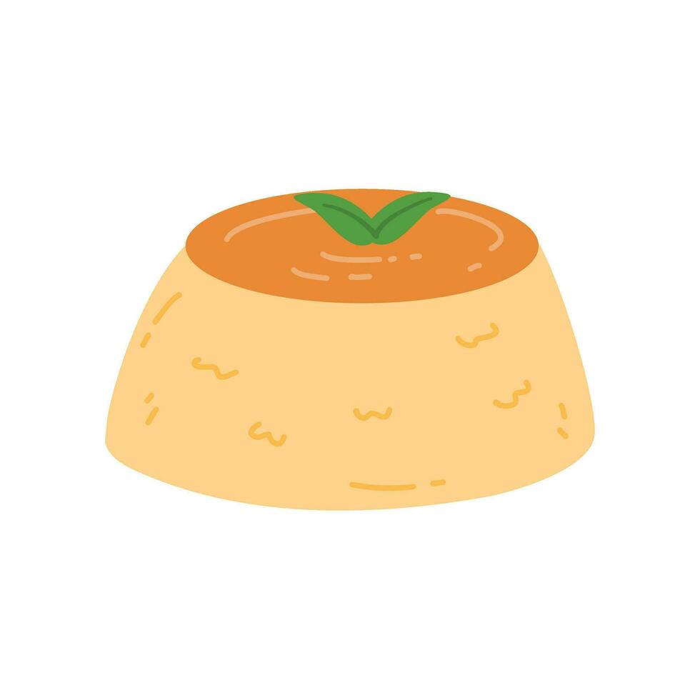 Flan crema caramelo postre ilustración vector