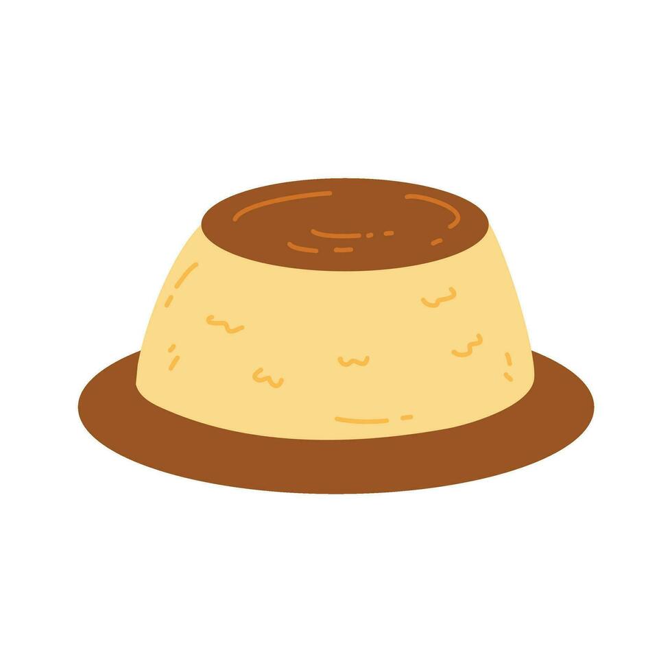 Flan con dulce Delaware leche, un típico argentino postre vector