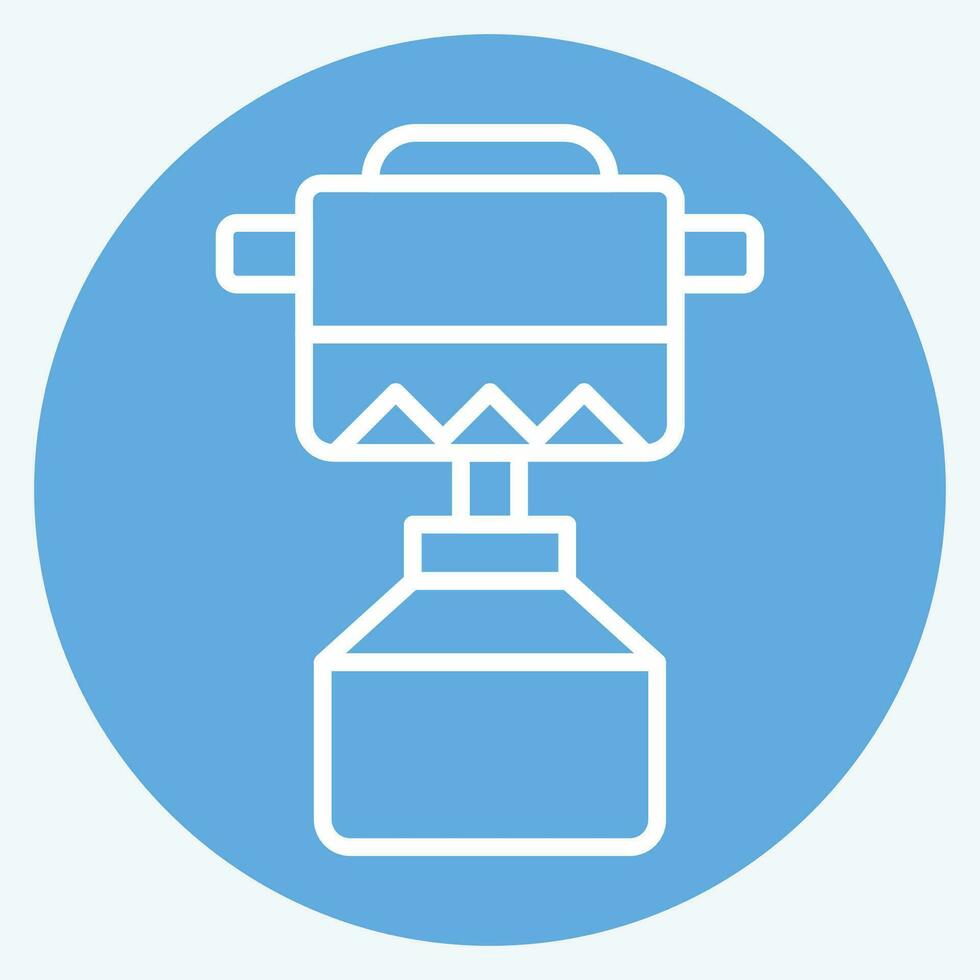 Icon Backpacking Stove. related to Backpacker symbol. blue eyes style. simple design editable. simple illustration vector