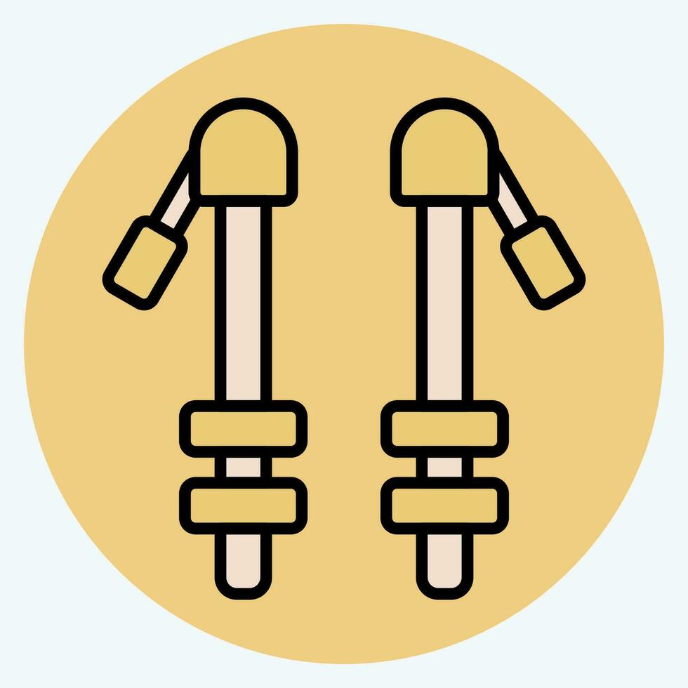 icono trekking postes relacionado a mochilero símbolo. color compañero estilo. sencillo diseño editable. sencillo ilustración vector