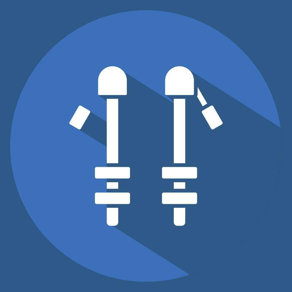 Icon Trekking Poles. related to Backpacker symbol. long shadow style. simple design editable. simple illustration vector