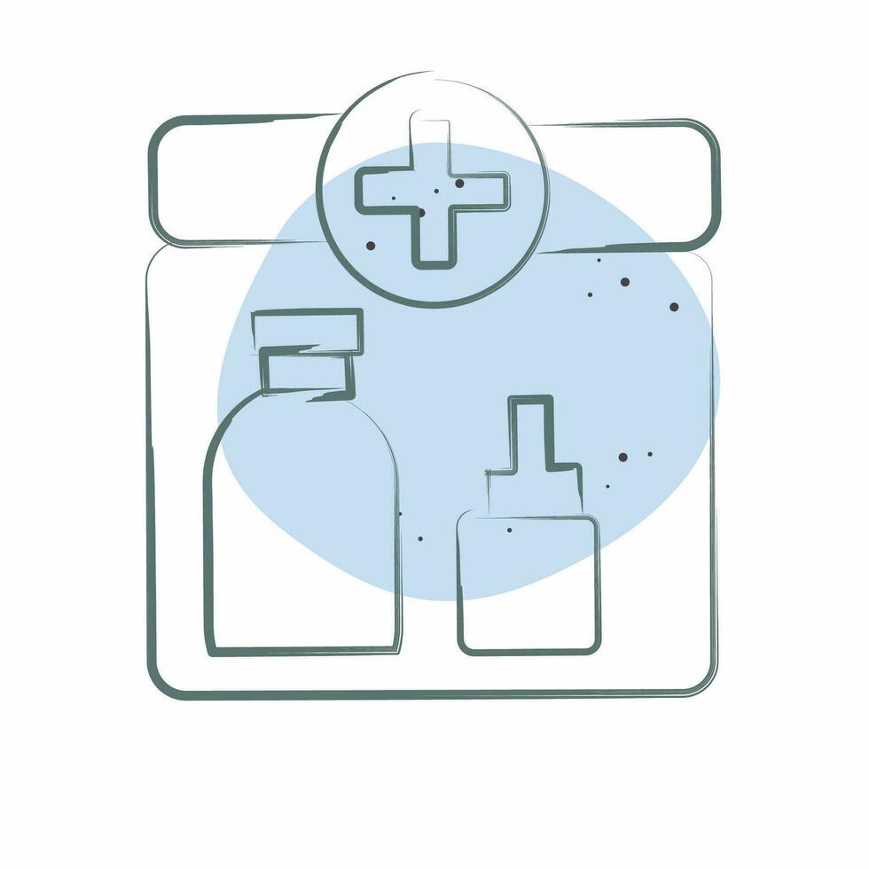 Icon First Aid Kit. related to Backpacker symbol. Color Spot Style. simple design editable. simple illustration vector