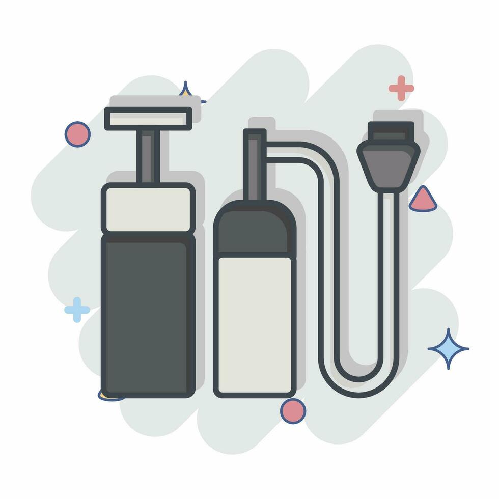 Icon Hand Pump. related to Backpacker symbol. comic style. simple design editable. simple illustration vector