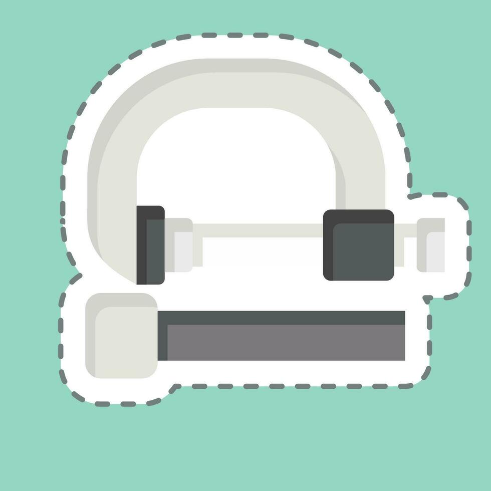 Sticker line cut Circular Saw. related to Construction symbol. simple design editable. simple illustration vector