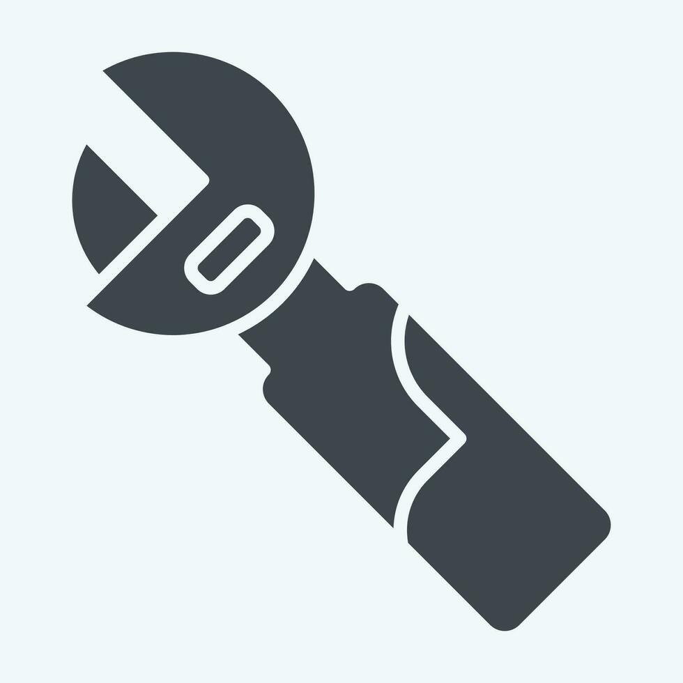 Icon Adjustable Wrench. related to Construction symbol. glyph style. simple design editable. simple illustration vector