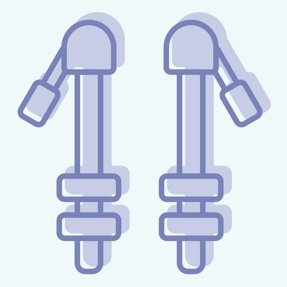 Icon Trekking Poles. related to Backpacker symbol. two tone style. simple design editable. simple illustration vector